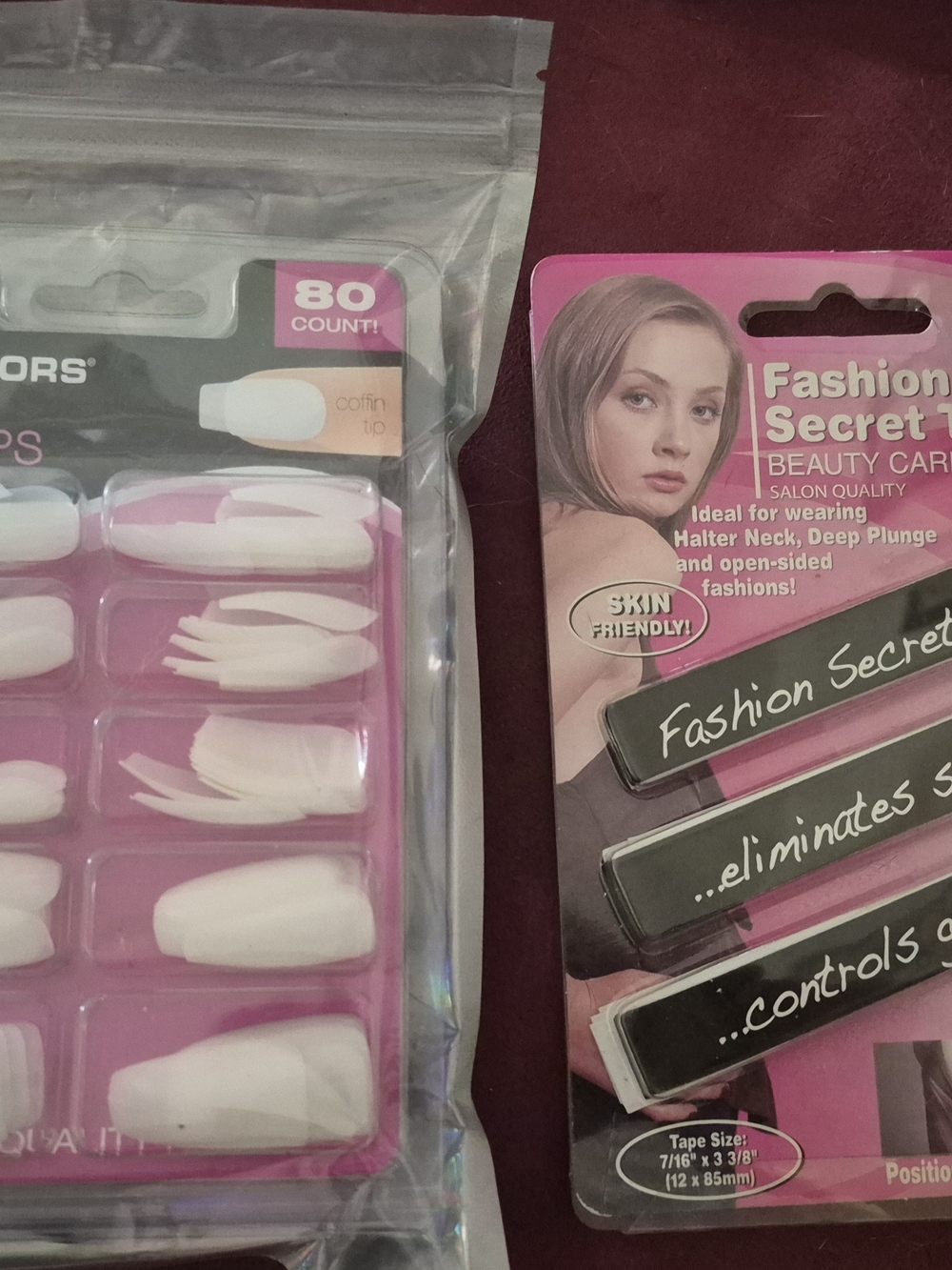 New 2 pack's 80ct coffin nail tips and tape and shape